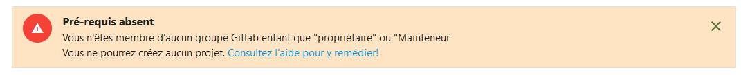 Pré-requis groupe Gitlab